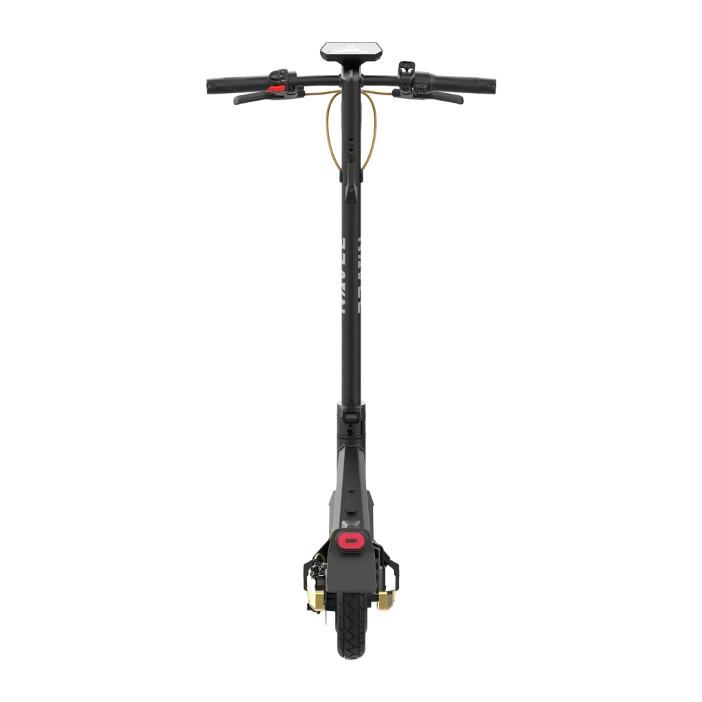 Patinete eléctrico NAVEE ST5 Pro 500W 75km 20km/h 10 pulgadas Negro, vista trasera: manillar, luz frontal y rueda delantera
