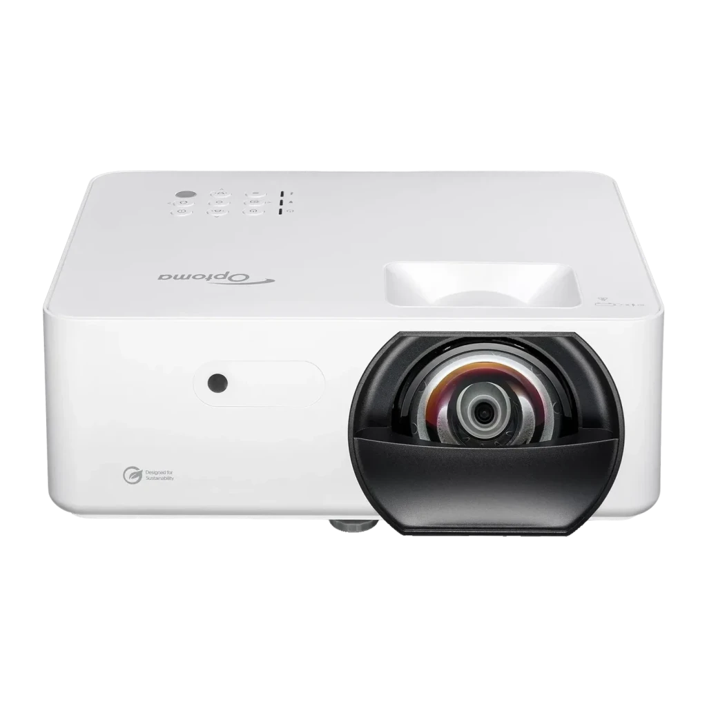 Projecteur Optoma Ultra-Courte Focale 0,49:1 Full HD 1080p 3300 Lumens ANSI DLP Blanc LH351ST, détail: optique grand-angle