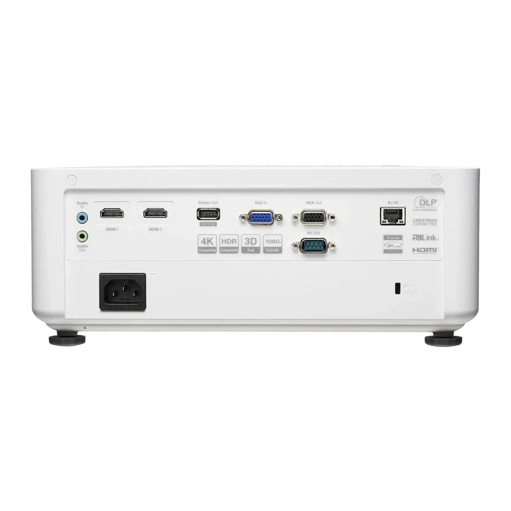 Projetor Optoma Full HD 1080p 3500 lúmens ANSI DLP 4LED Sem sistema operativo Branco LH351, vista traseira: portas HDMI