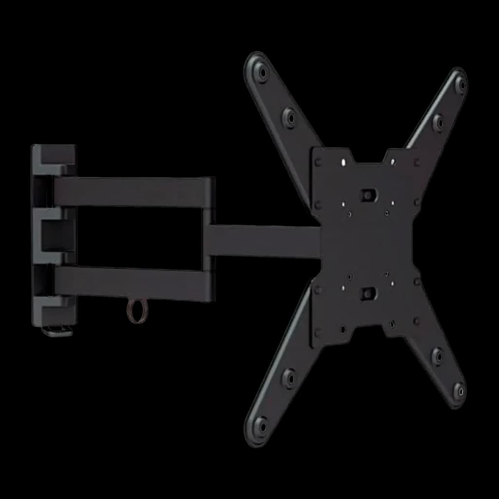 Support TV Fonestar Noir Mural Articulé 180° 23 pouces-55 pouces STV-683N, vue de face: double bras extensible et platine