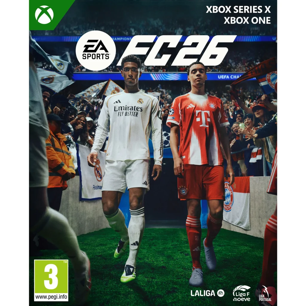 Videojuego Electronic Arts EA Sports FC 26 Standard Xbox Series X/S, vista frontal: carátula con dos futbolistas en túnel