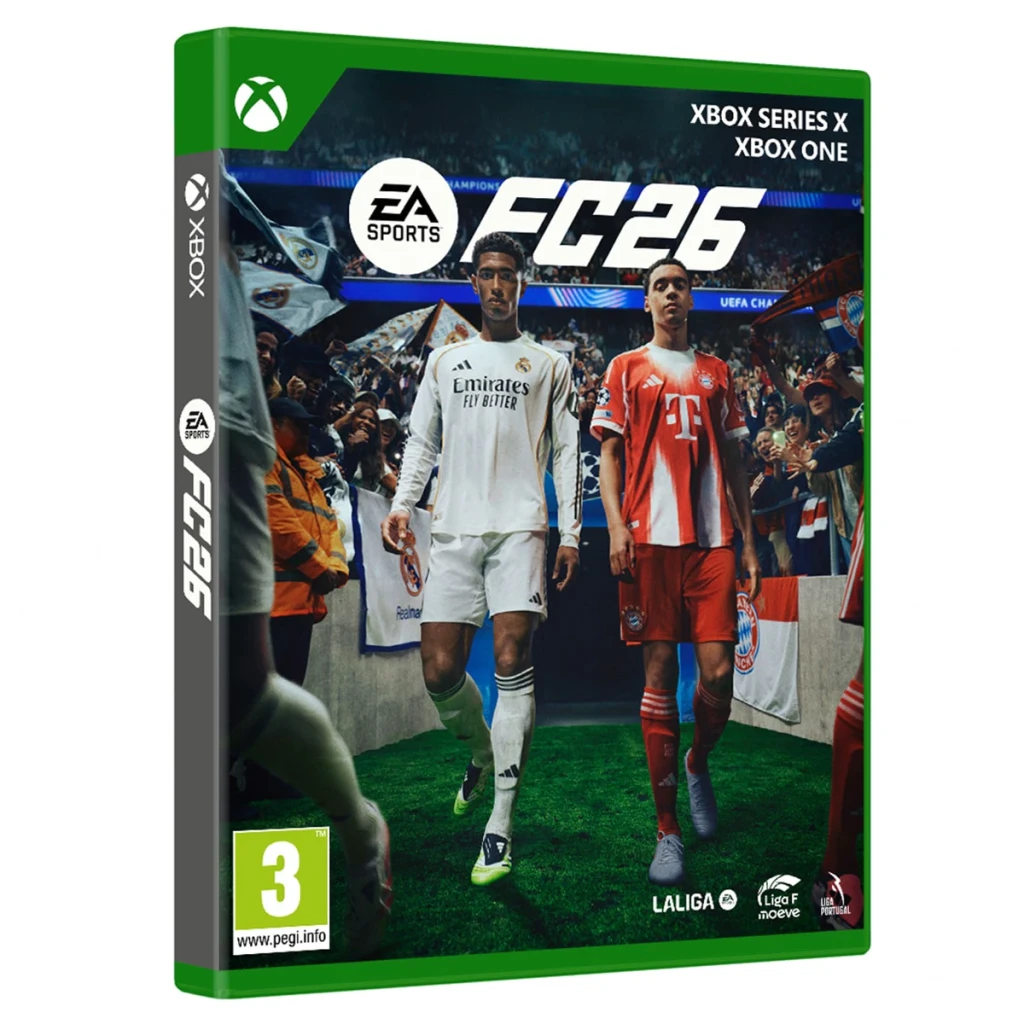 Videojuego Electronic Arts EA Sports FC 26 Standard Xbox Series X/S, detalle: portada con dos futbolistas en túnel