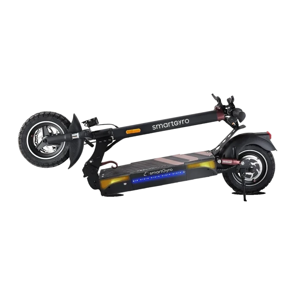 Patinete Eléctrico smartGyro Speedway PRO 800W 60km 25km/h 10 pulgadas Negro, detalle: luces LED azules y ámbar