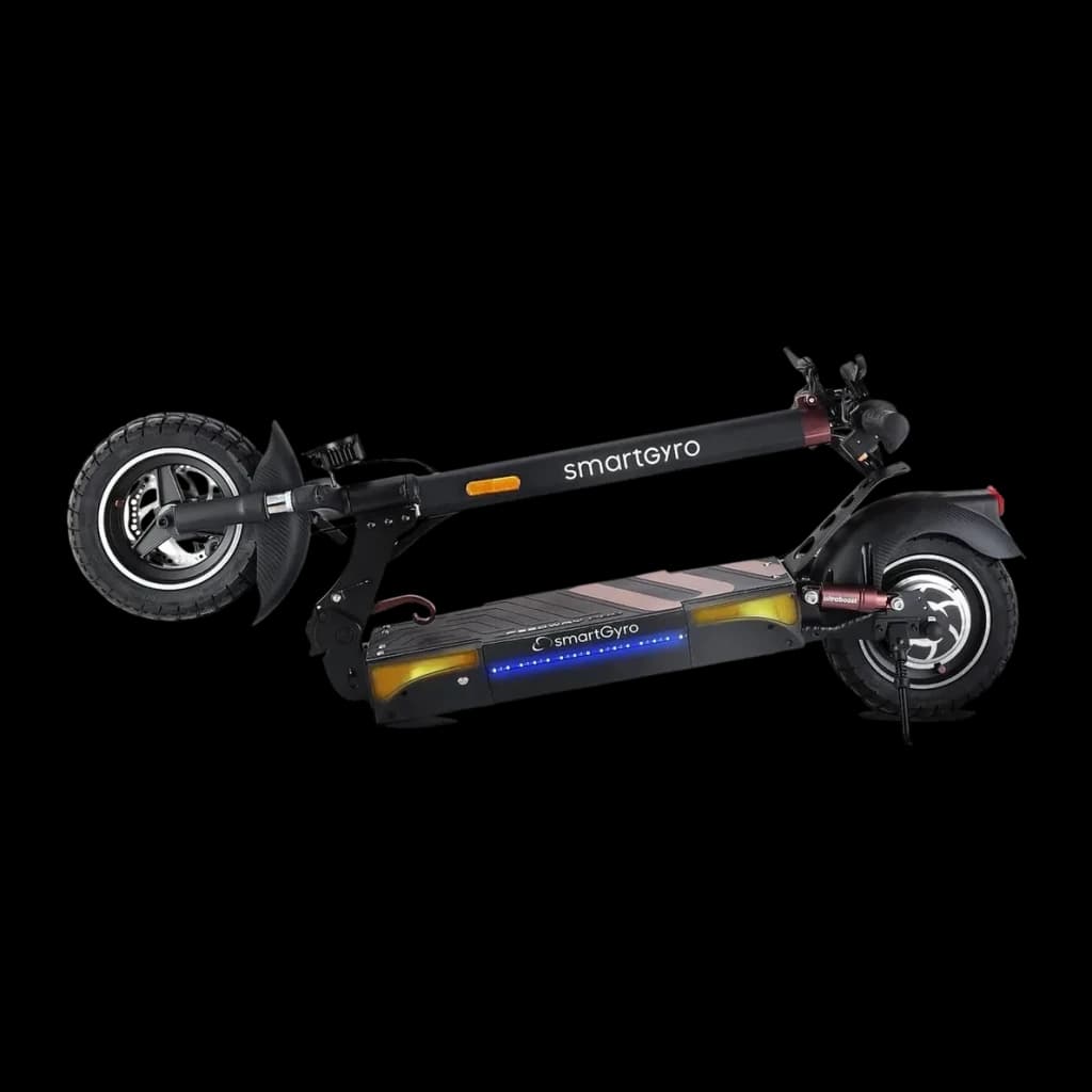 Patinete Eléctrico smartGyro Speedway PRO 800W 60km 25km/h 10 pulgadas Negro, detalle: luces LED azules y ámbar