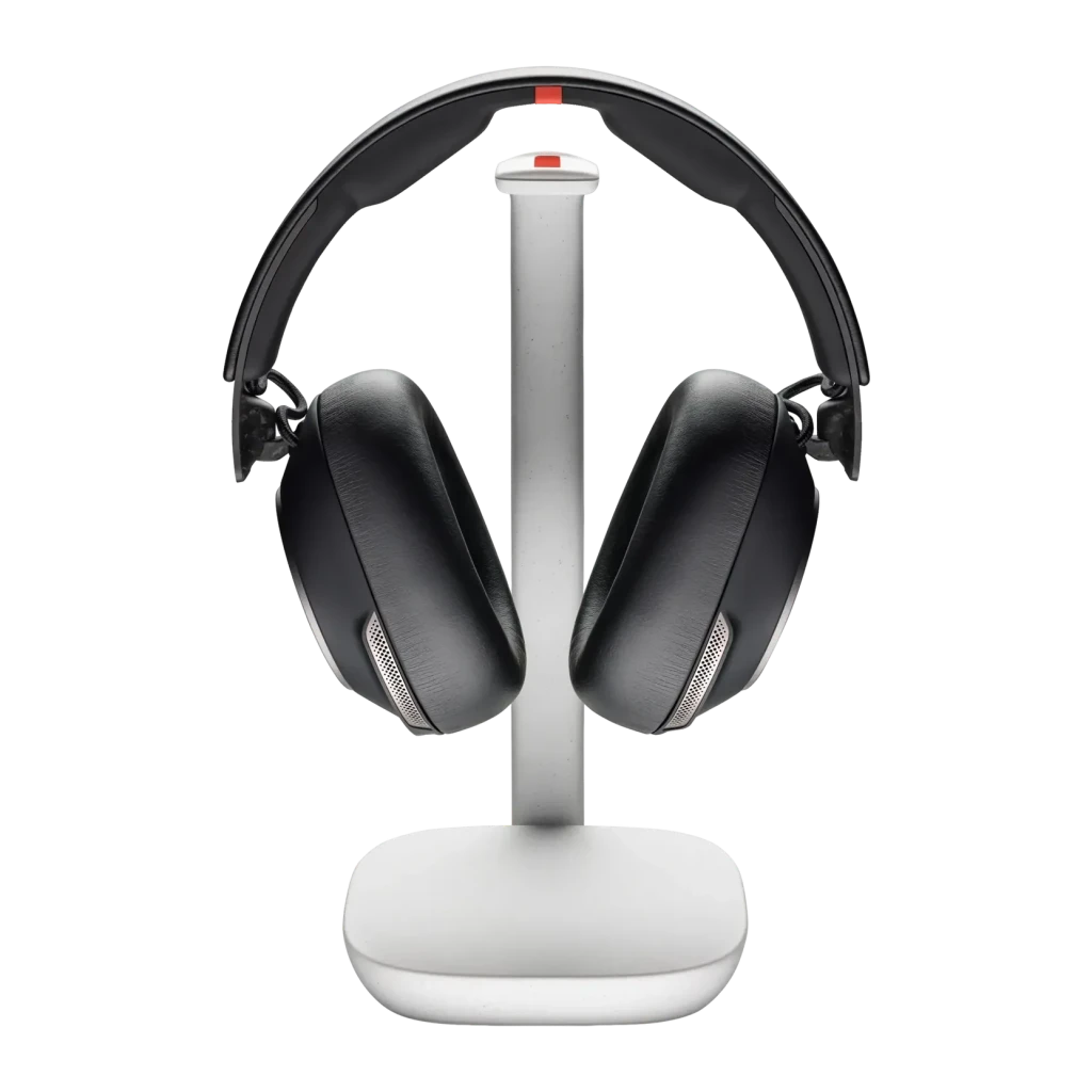 Auriculares Poly Voyager Surround 85 UC USB-C Cancelación de Ruido Activa Diadema Negro, detalle: sobre soporte blanco