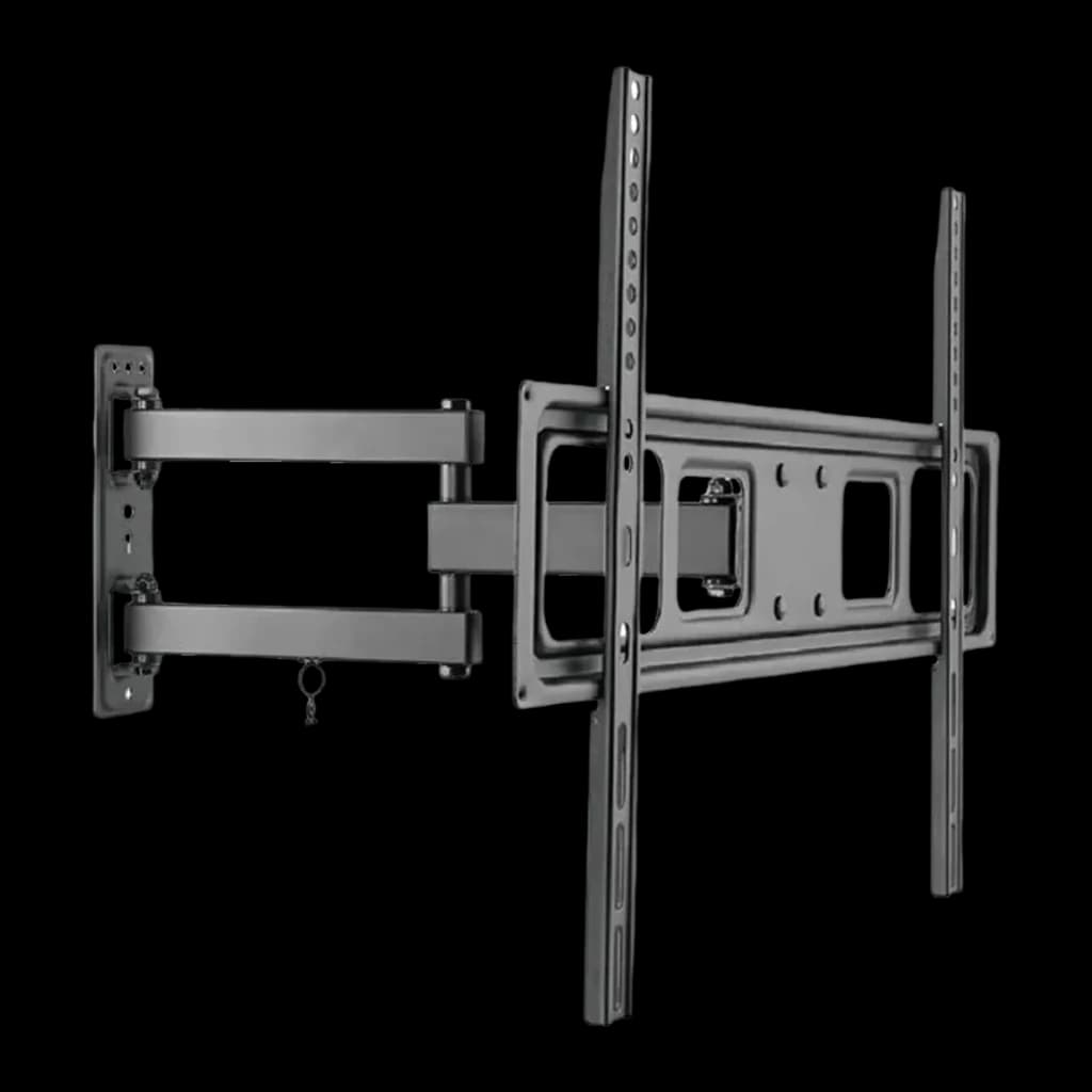 Support TV Equip Noir Mural Articulé Pivotant et Inclinable 37-70 pouces 650342, vue de face: double bras articulé déployé