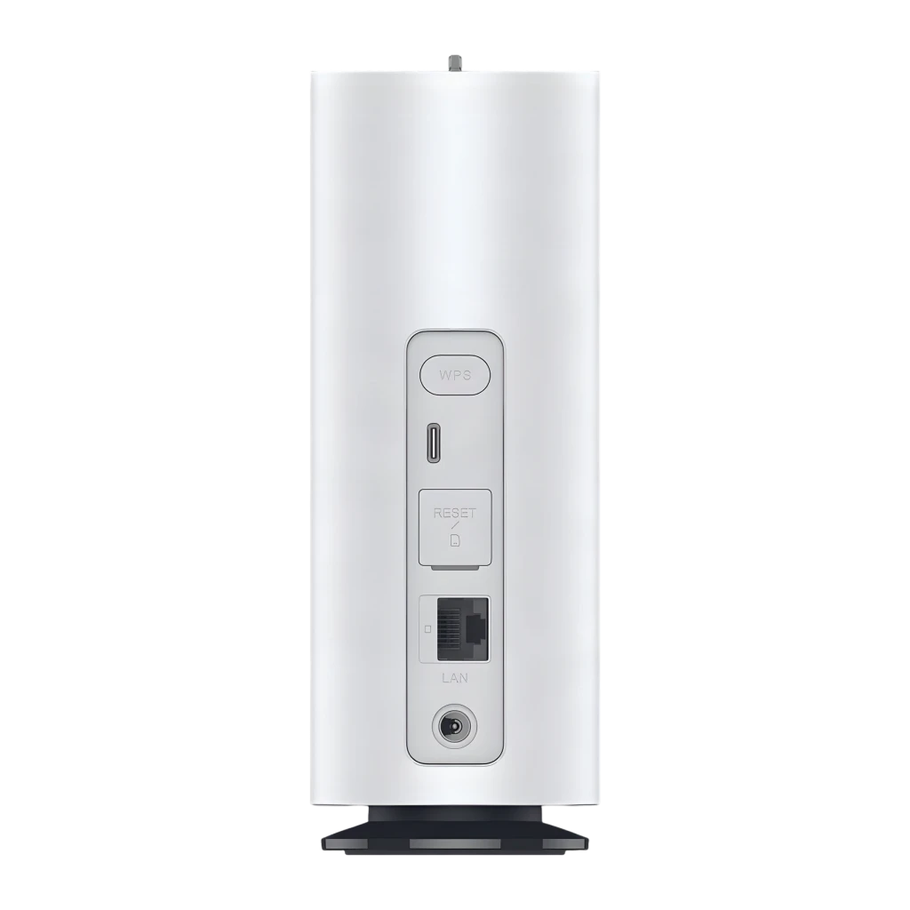 Router ZTE Hyperbox 5G Lite MC8810 Blanco WiFi 6 AX3000 Doble Banda, vista trasera: puertos LAN, USB-C, botones