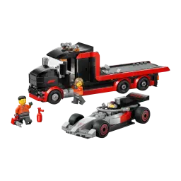 Set de construction LEGO City Camion d'Exposition F1 avec Voiture de Course Audi F1 60493 508 pièces 7+ ans, vue de face