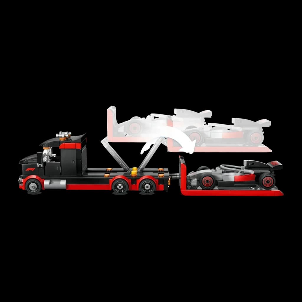 Set de construction LEGO City Camion d'Exposition F1 avec Voiture de Course Audi F1 60493 508 pièces 7+ ans, détail: rampe