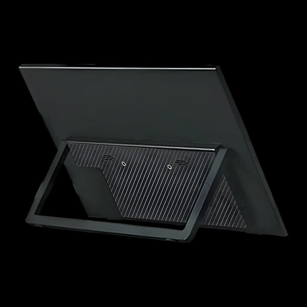Moniteur portable tactile Anmite 14 pouces Full HD 1920×1080 IPS 60Hz 5ms Noir A140W03T, vue arrière: coque noire lisse