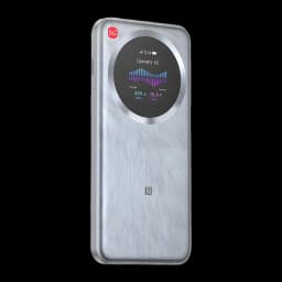 Router móvil ZTE U30 Pro 5G Gris WiFi 6 Doble Banda, vista lateral: pantalla circular con estadísticas de velocidad