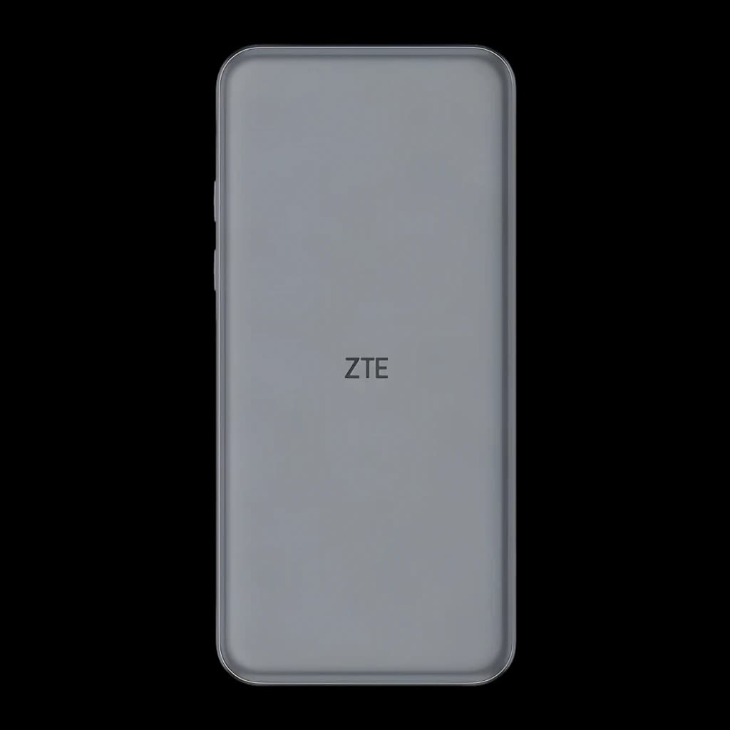 Router móvil ZTE U30 Pro 5G Gris WiFi 6 Doble Banda, vista trasera: tapa lisa con logotipo ZTE centrado y bordes redondeados