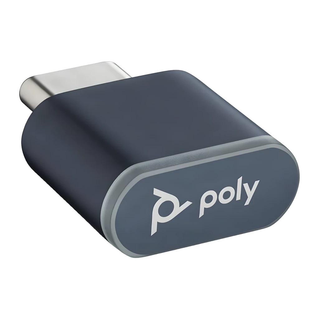 Casque Poly Voyager 4310 Microsoft Teams USB-C Supra-Aural Bluetooth 5.2 24h Noir, détail: dongle USB-C BT700 gros plan