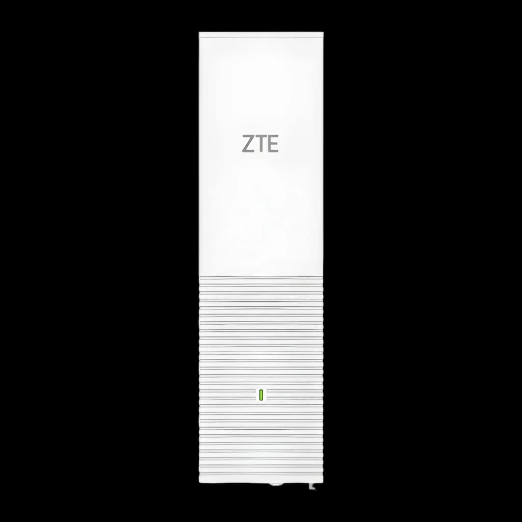 Router ZTE Z3460 Blanco WiFi 7 Triple Banda BE15000, vista frontal: cuerpo vertical con logo ZTE, rejillas y LED verde