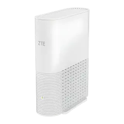 Router ZTE Z3460 Blanco WiFi 7 Triple Banda BE15000, vista lateral: rejillas de ventilación, logo ZTE y LED verde encendido