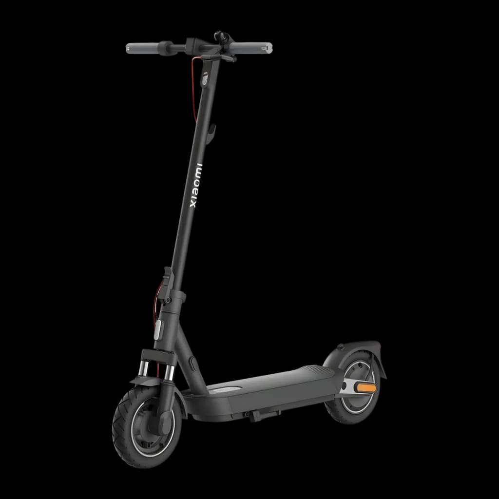 Trottinette Électrique Xiaomi Electric Scooter 5 Pro 400W 60km 25km/h 10 pouces Noir, vue de face: guidon, logo Xiaomi