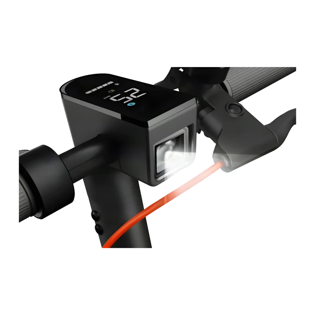 Trottinette Électrique Xiaomi Electric Scooter 4 Lite 2nd Gen 300W 25km/h 10 pouces Noir, détail: écran LED et feu avant