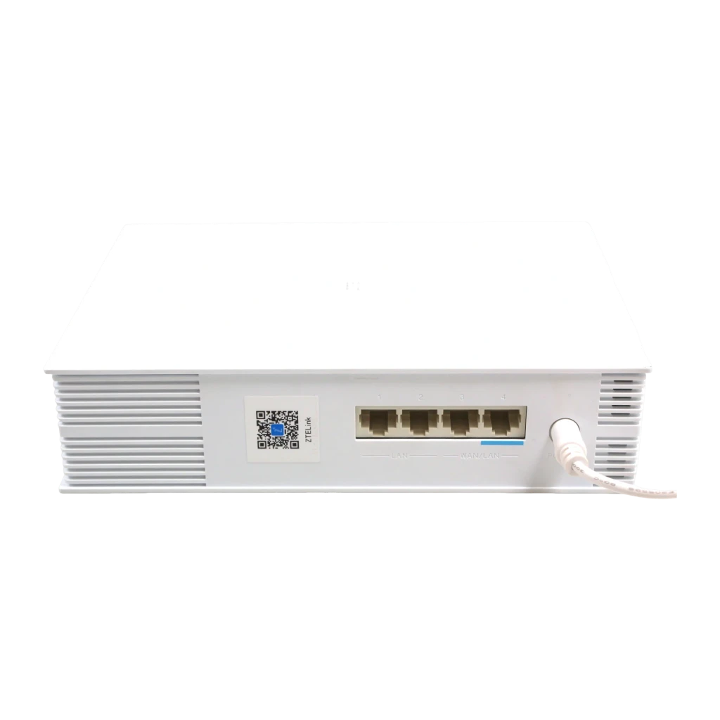 Routeur ZTE T5400 Noir Wi-Fi 6 AX3000 Double Bande, vue arrière: ports LAN/WAN, grilles de ventilation et QR code ZTELink
