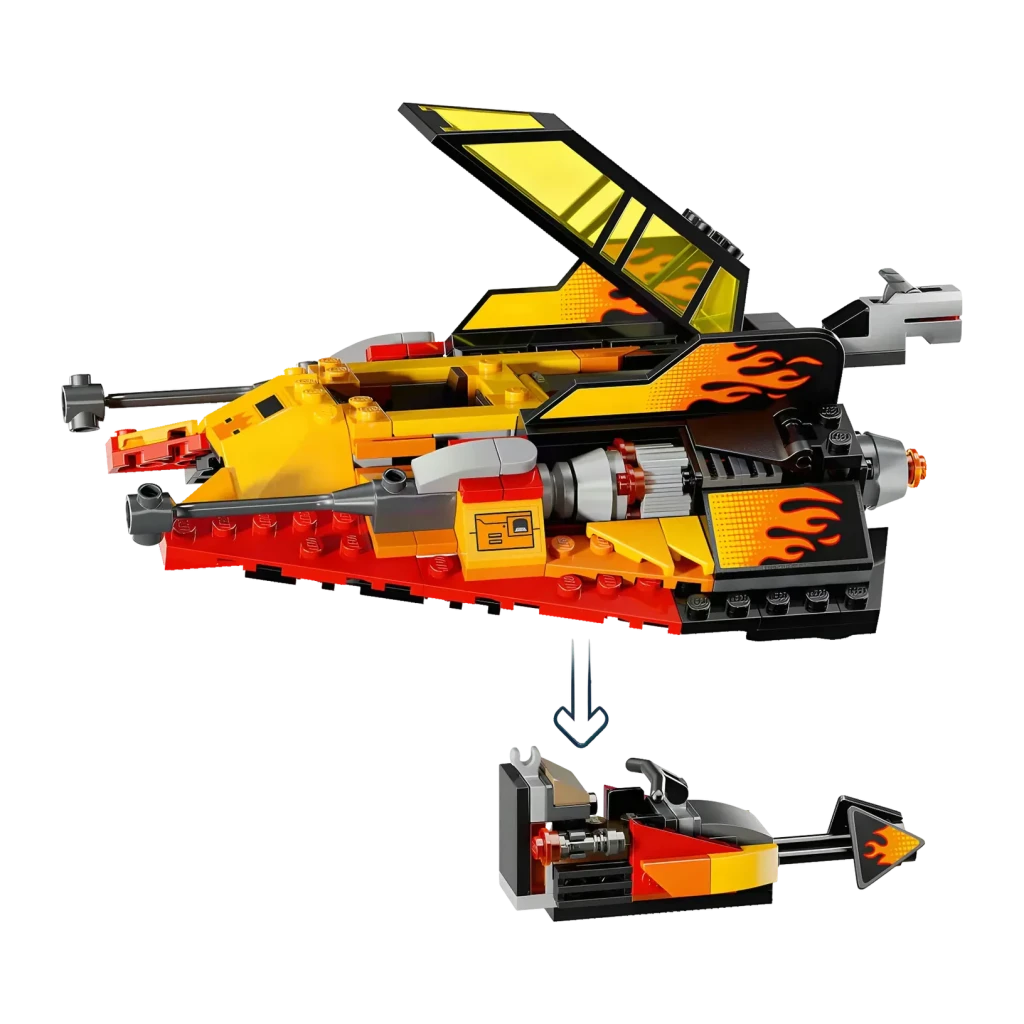 LEGO Star Wars Speeder de Nieve Force Burner 75414 349 piezas 7+ años, detalle: cabina abierta y módulo separable con llamas