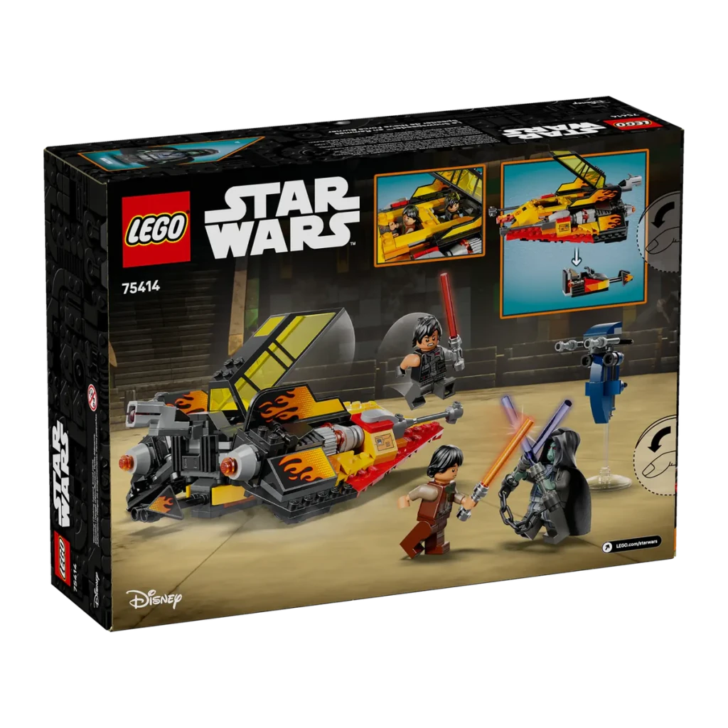 LEGO Star Wars Speeder de Nieve Force Burner 75414 349 piezas 7+ años, contenido de la caja: reverso con speeder