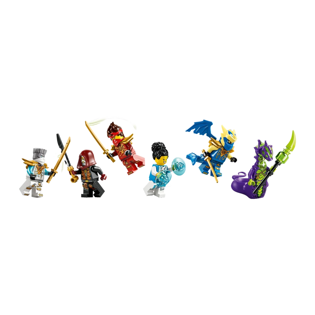 Set LEGO Ninjago 71857 Bataille de Véhicules Ninja près de la Cabane dans l'Arbre 642 pièces 7+ ans, détail: 6 minifigurines