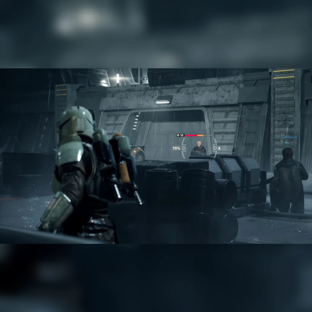 Videojuego Electronic Arts Star Wars: Zero Company Estándar PS5, en uso: combate táctico por turnos con HUD de porcentaje