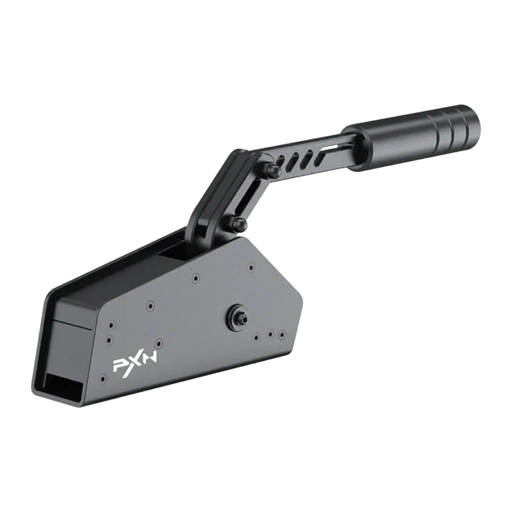 Frein à main PXN HBS USB avec câble Capteur Hall 16 bits 313x178x46mm Noir, détail: vue en angle du levier articulé