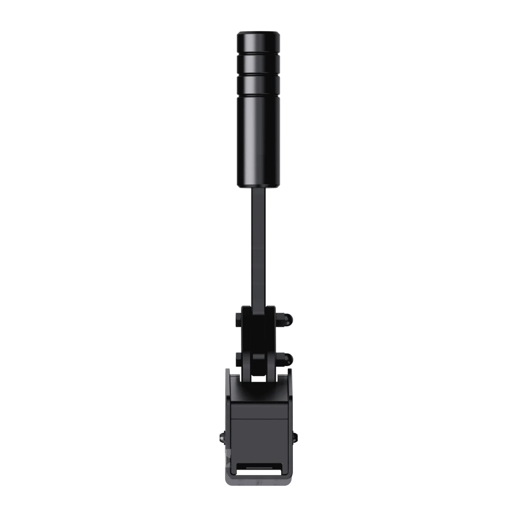 Frein à main PXN HBS USB avec câble Capteur Hall 16 bits 313x178x46mm Noir, détail: vue de face du levier strié, bras