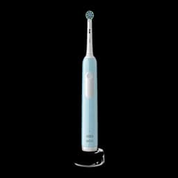 Brosse à Dents Électrique Oral-B Pro Series 1 Oscillante Sans Fil Bleu/Blanc, vue de face: manche bleu avec bouton