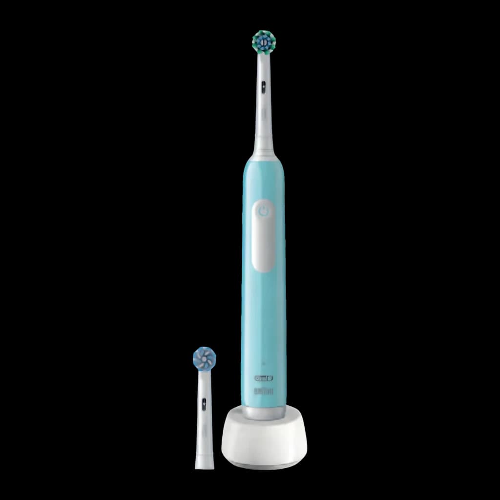 Brosse à Dents Électrique Oral-B Pro Series 1 Oscillante Sans Fil Bleu/Blanc, détail: manche bleu avec bouton, base chargeur