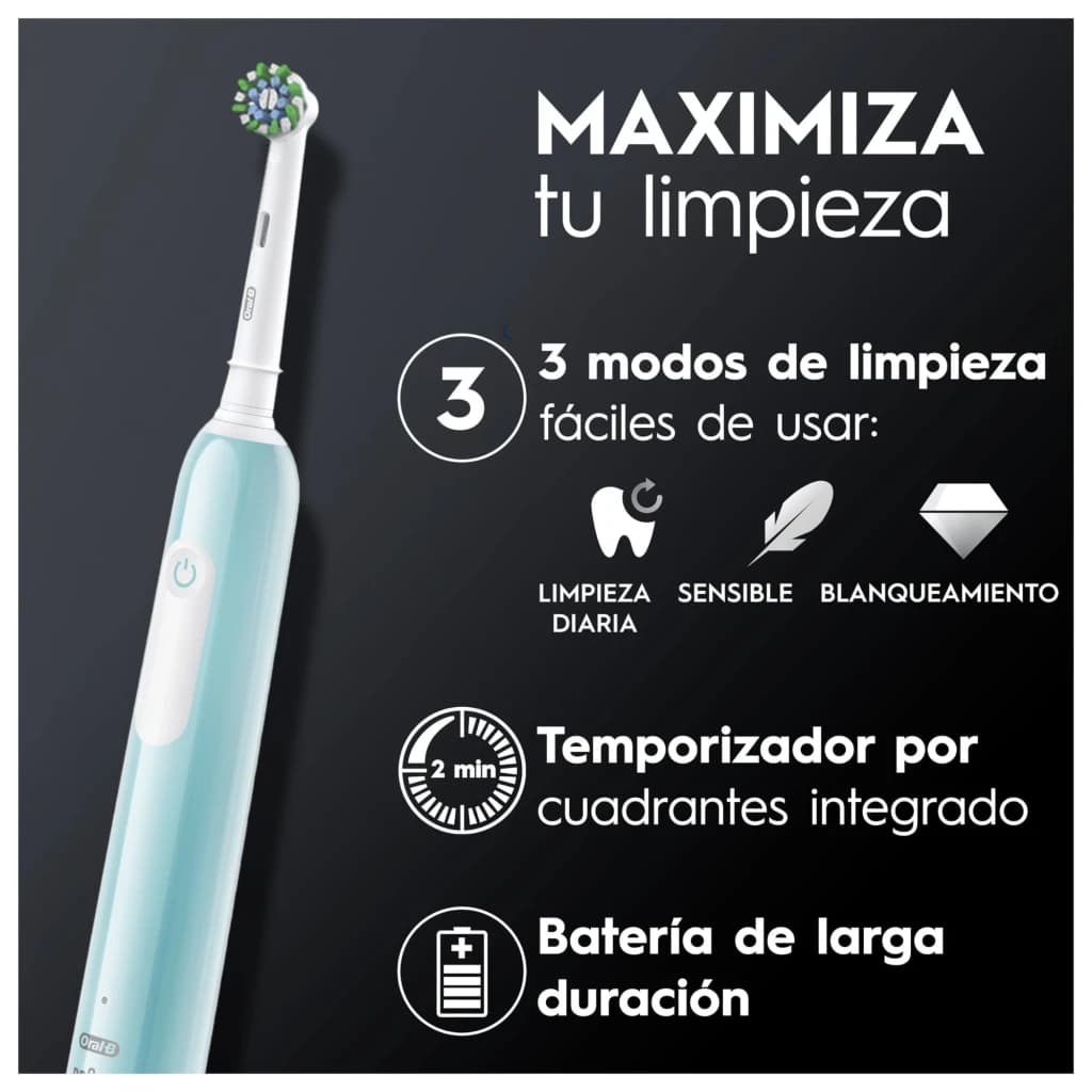 Brosse à Dents Électrique Oral-B Pro Series 1 Oscillante Sans Fil Bleu/Blanc, infographie: 3 modes nettoyage, minuterie 2