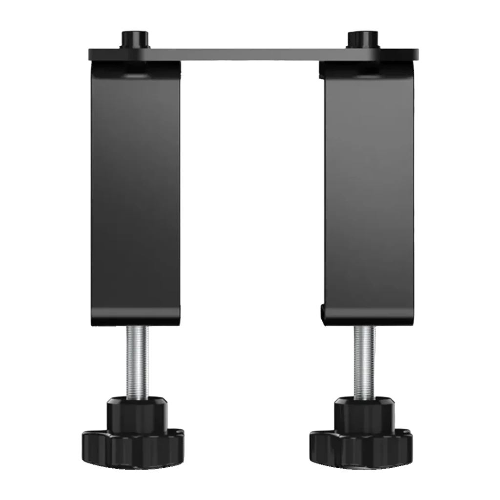 Soporte de sobremesa PXN ZD1 PC Negro, detalle: dos tornillos metálicos con tuercas de ajuste manual en la base