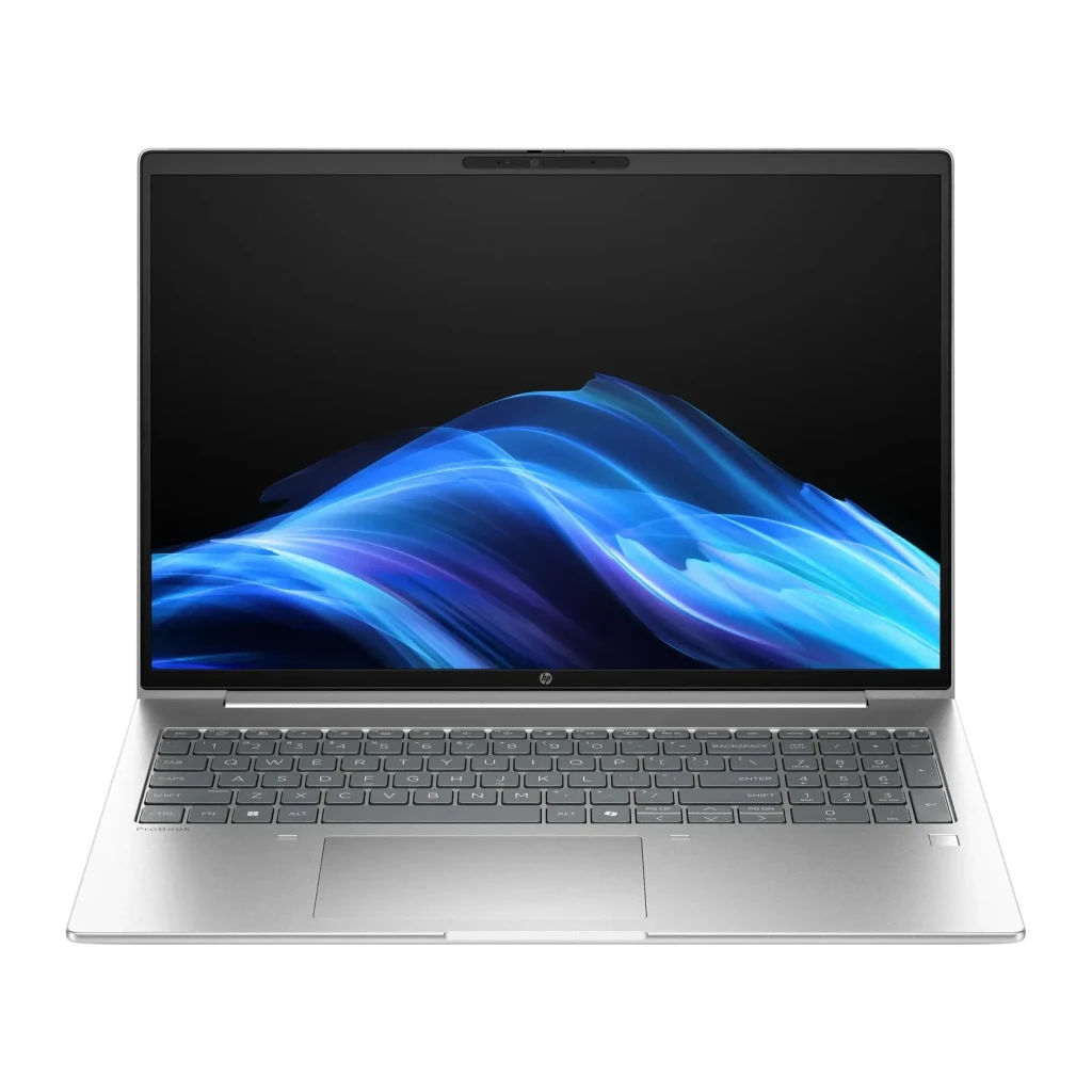Portátil HP ProBook 4 G1iR 16GB/512GB 16 polegadas WUXGA IPS Intel Core 5 120U SSD NVMe Windows 11 Pro Prata, vista frontal