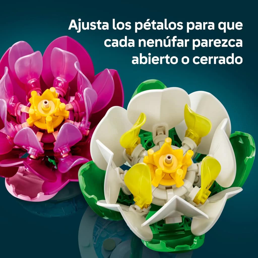 Set de construcción LEGO Botanicals Nenúfares 11511 259 piezas A partir de 9 años, detalle: nenúfar rosa abierto y blanco