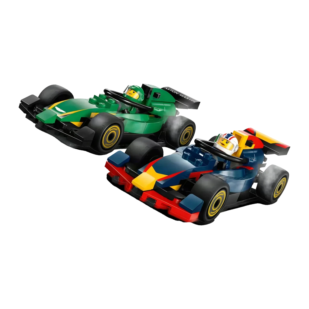 Set LEGO City 60445 Camion Transporteur F1 avec Voitures RB20 et AMR24 1086 pièces 8+ ans, détail: voitures RB20 bleu-rouge