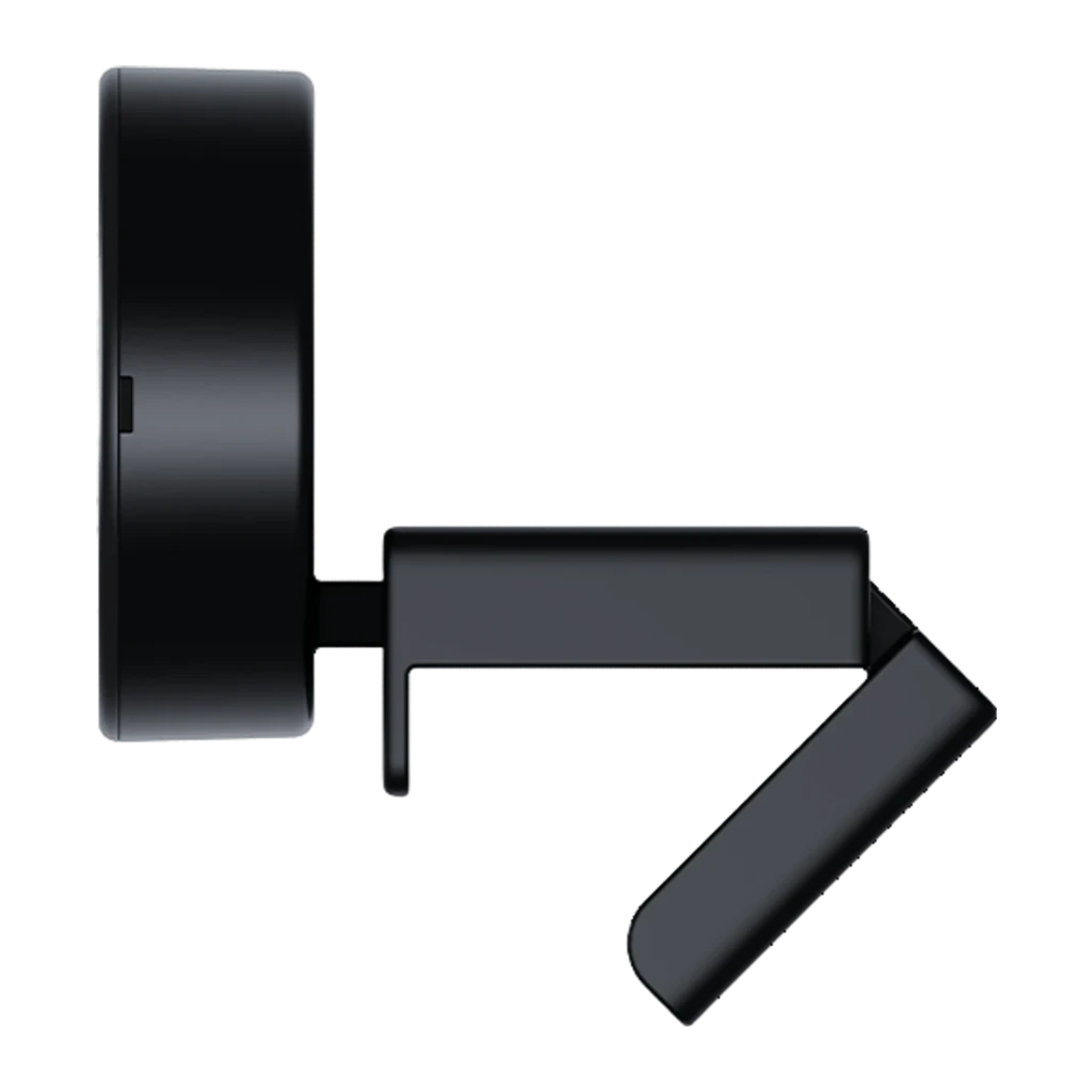 Webcam EMEET SmartCam C950 Full HD 1080p Noir, détail latéral: corps circulaire, support articulé et clip de fixation déployé