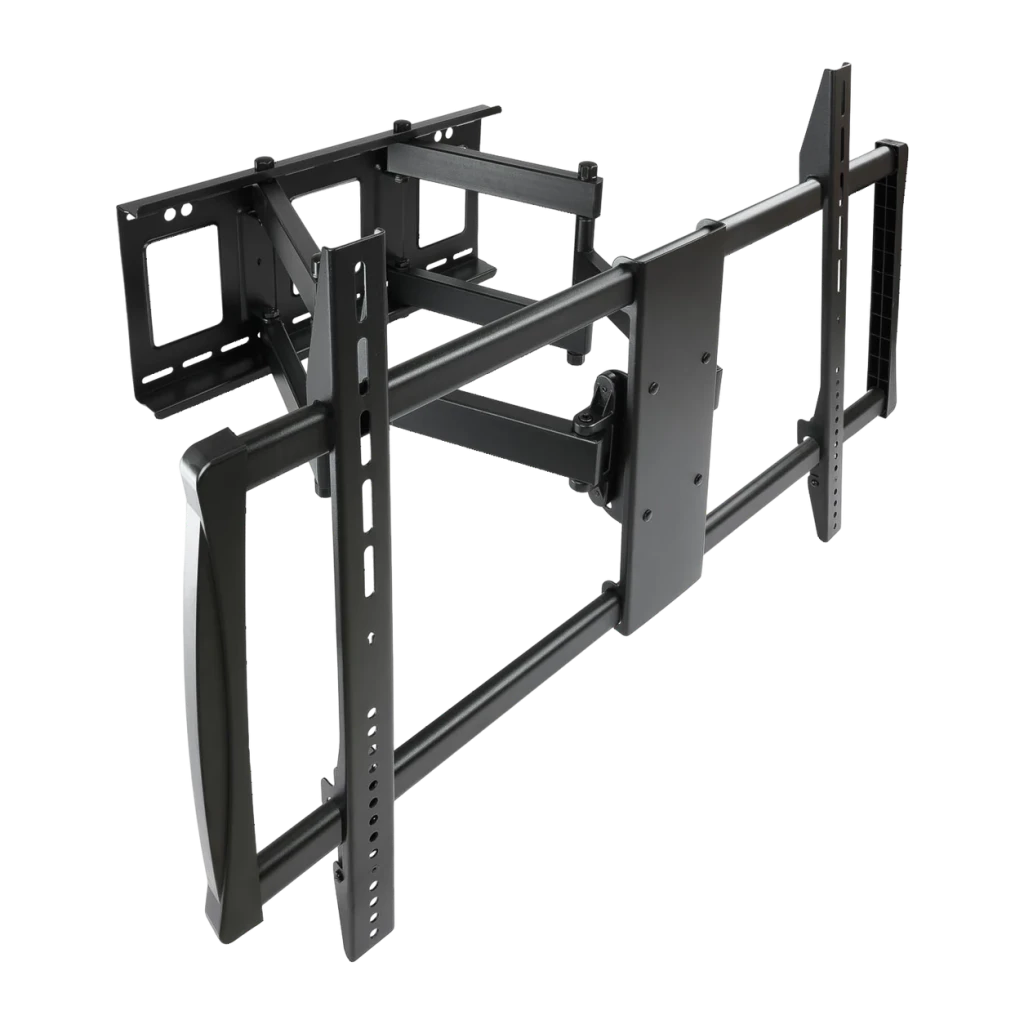 Support TV TooQ Noir Mural Articulé 60-100 pouces LP75100TN-B, vue de face: double bras extensible et platine VESA