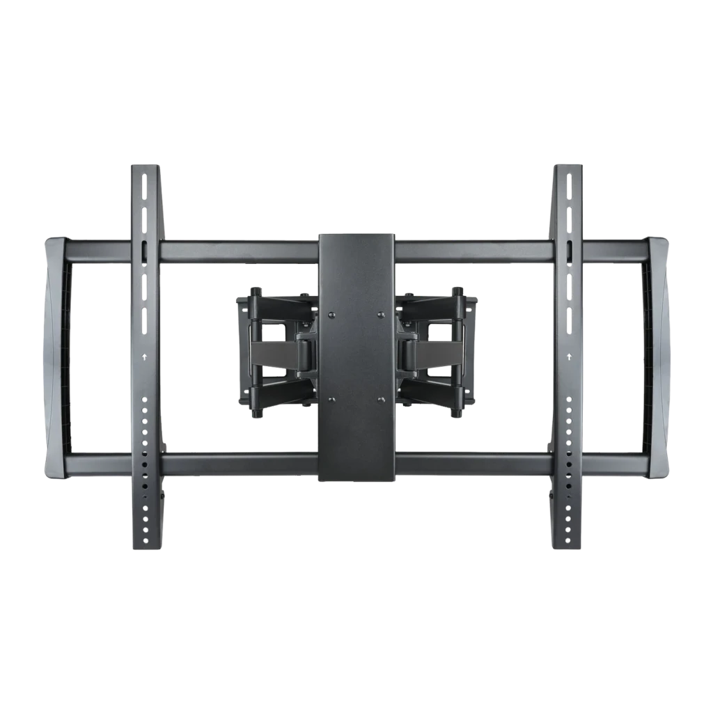 Support TV TooQ Noir Mural Articulé 60-100 pouces LP75100TN-B, détail: vue frontale du cadre et bras articulé double central