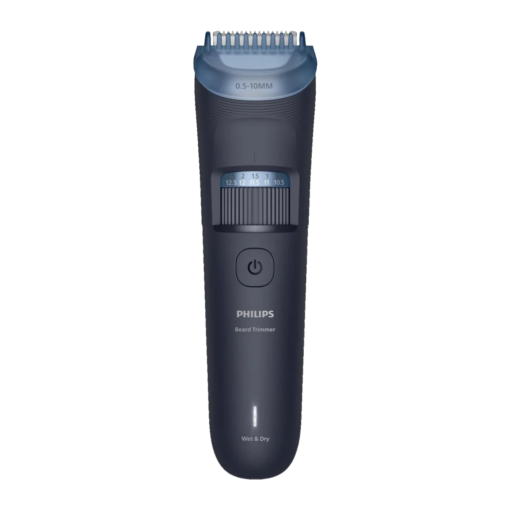 Tondeuse Philips Beard Trimmer 3000 Sec et Mouillé 80min Noir BT3665/15, détail face avant: peigne réglable 0.5-10mm