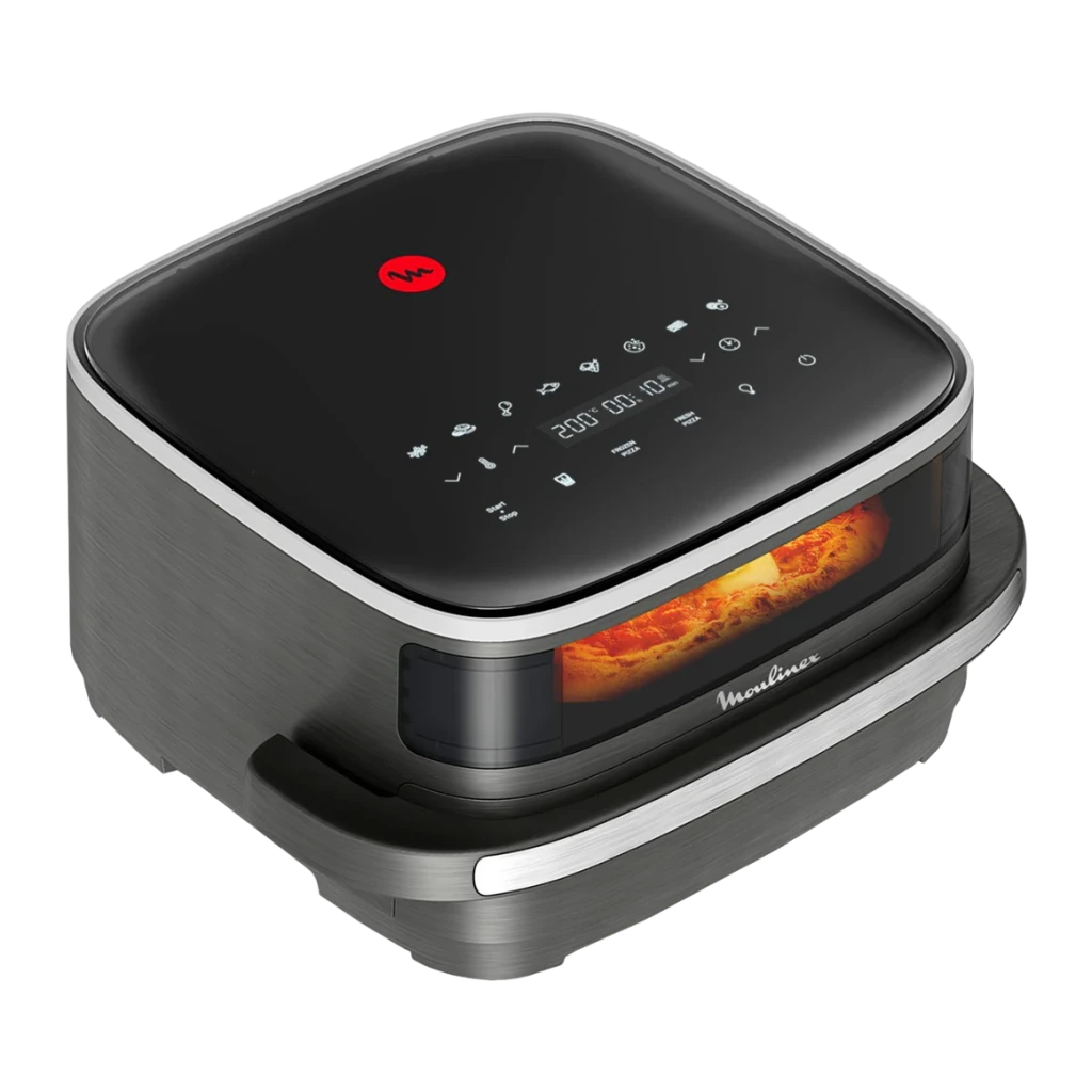 Friteuse à air Moulinex Easy Fry XL Surface 4L 2200W 10 programmes Gris AL402H, vue de face: panneau tactile avec écran