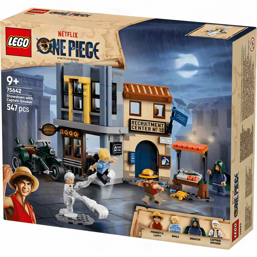 Set de construcción LEGO One Piece Duelo contra el Capitán Smoker 75642 547 piezas A partir de 9 años, contenido de la caja