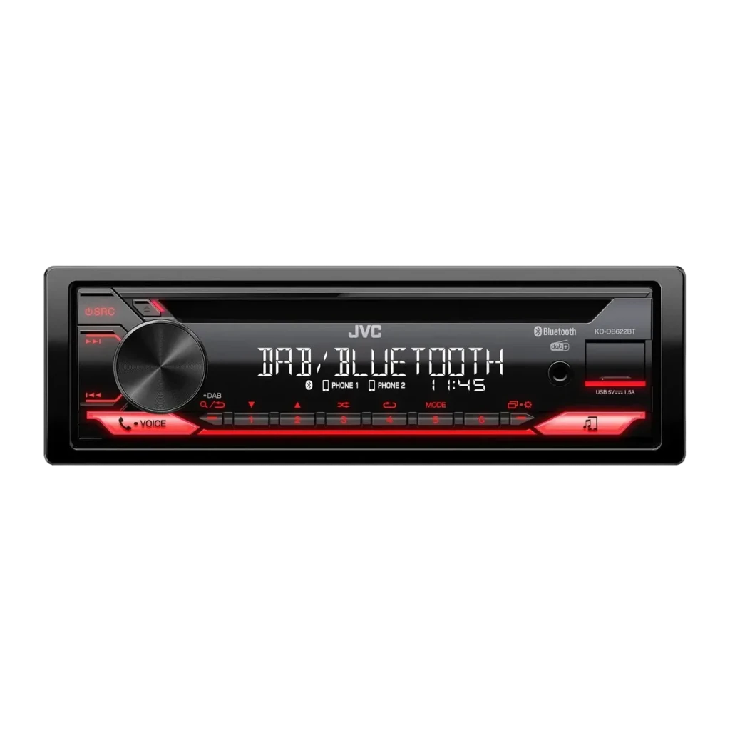 Autorradio JVC Negro 1 DIN Bluetooth DAB+ KD-DB622BT
