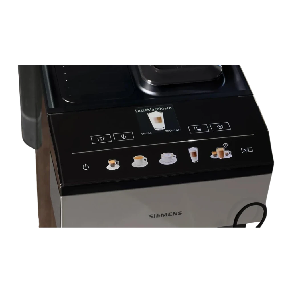 Máquina de Café Superautomática Siemens EQ.500 1,9L Moinho Cerâmico Integrado Preto TP516DX3, detalhe: painel tátil com ecrã