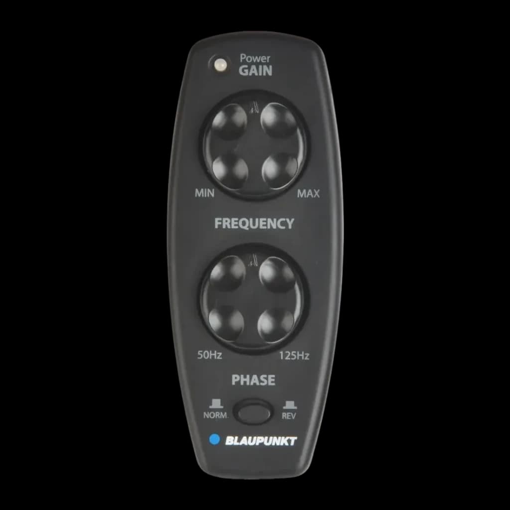Caisson de basses pour voiture Blaupunkt GTw 190 A Actif underseat 75W RMS Noir, détail: télécommande avec molettes Power