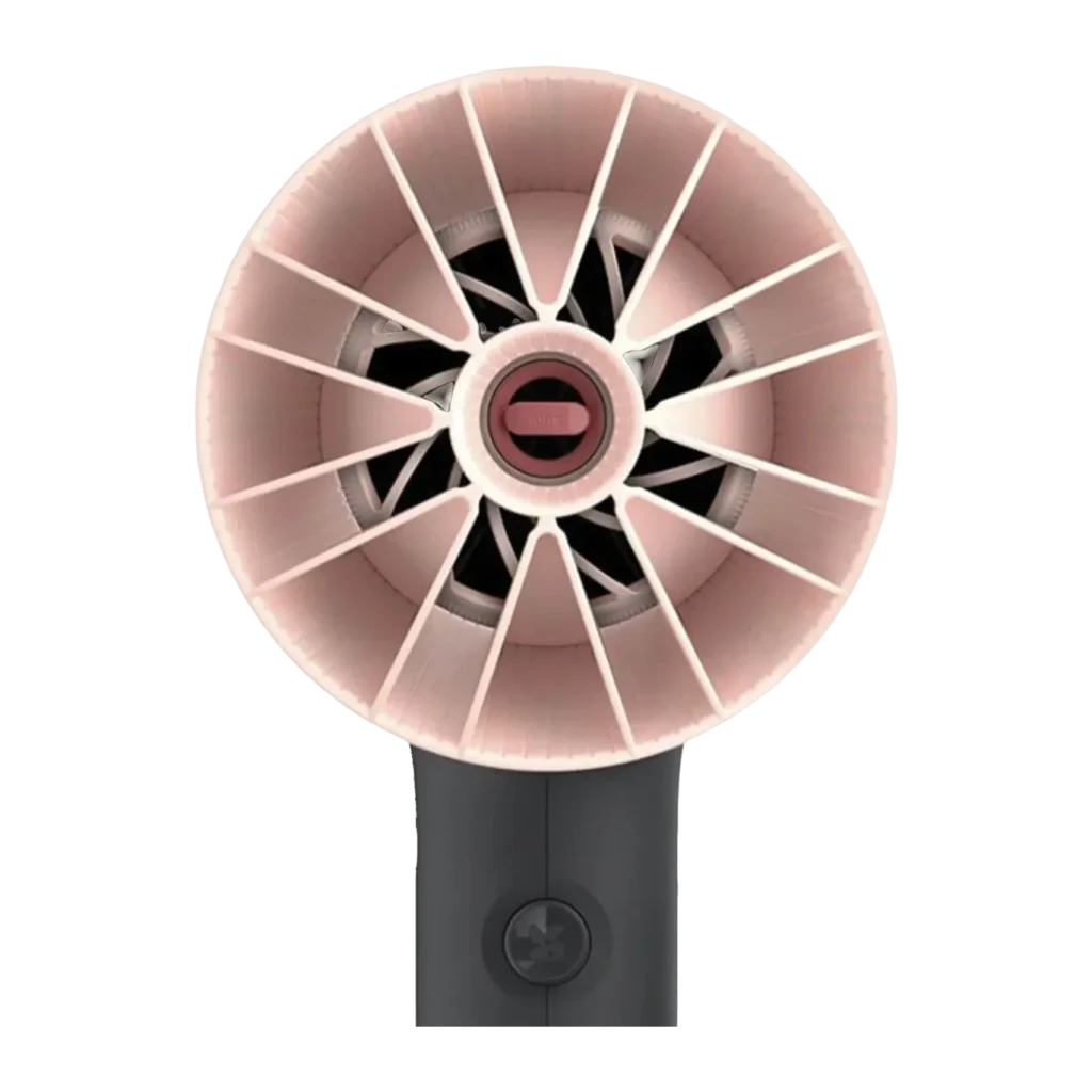 Secador de pelo Philips 3000 Series Iónico 2100W Negro/Rosa BHD350/10, detalle: vista frontal de la boca de salida de aire