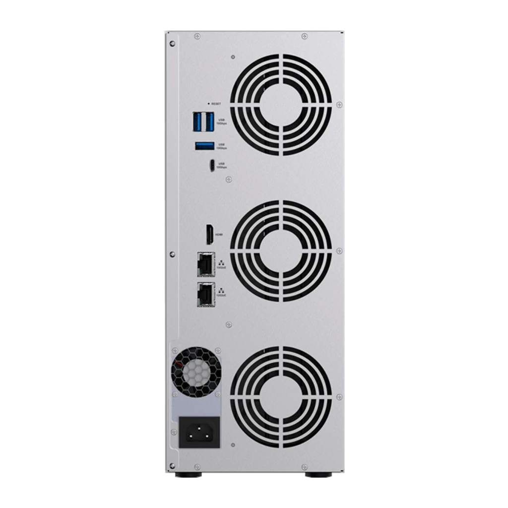 Serveur NAS TerraMaster 16 Go Gris 9 Baies Sans Disques 2 × 10GbE T9-500 Pro, vue arrière: 3 ventilateurs, ports USB, HDMI