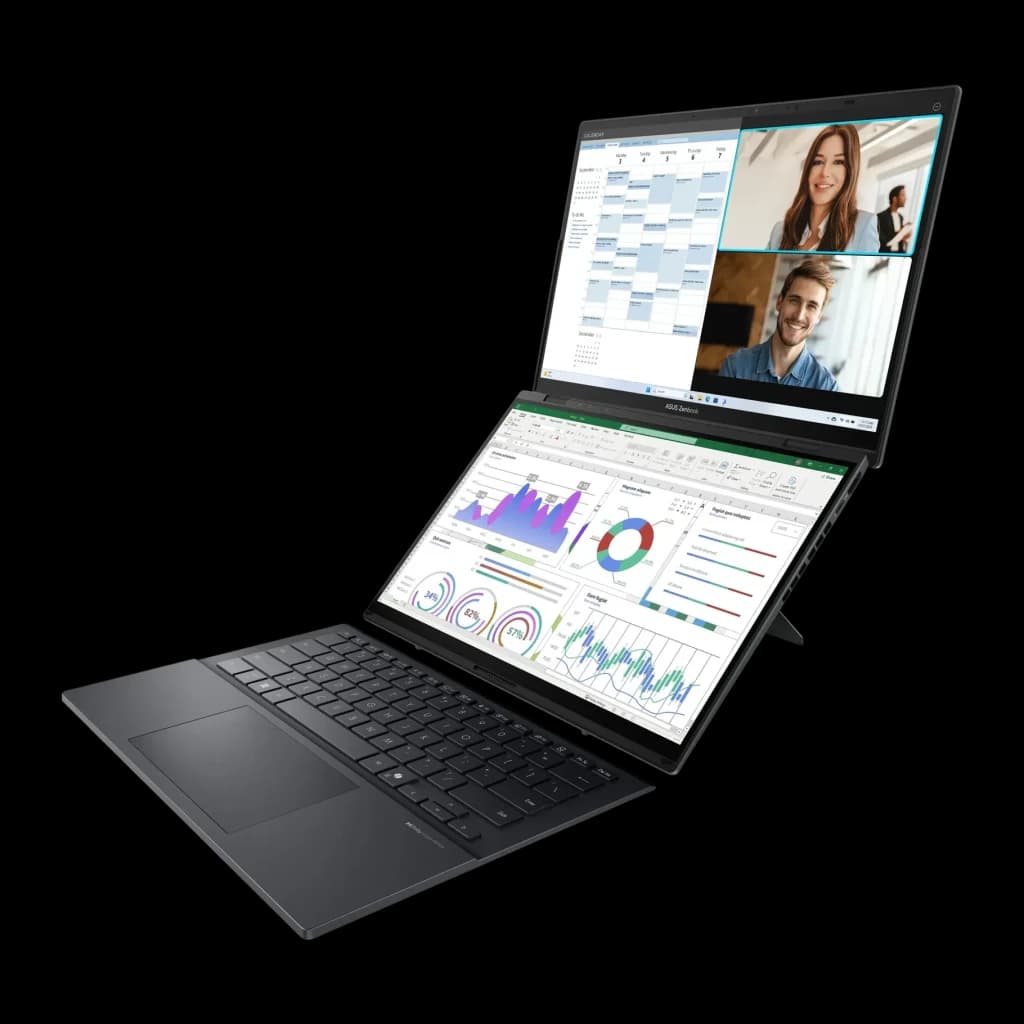 Portátil ASUS Zenbook Duo OLED 32GB/1TB SSD 14 pulgadas Táctil Intel Core Ultra 7 255H NVMe PCIe 4.0 Windows 11 Home Gris