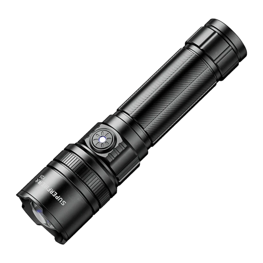Linterna LED Superfire Y25 Negro USB-C Recargable 600 Lúmenes 450m