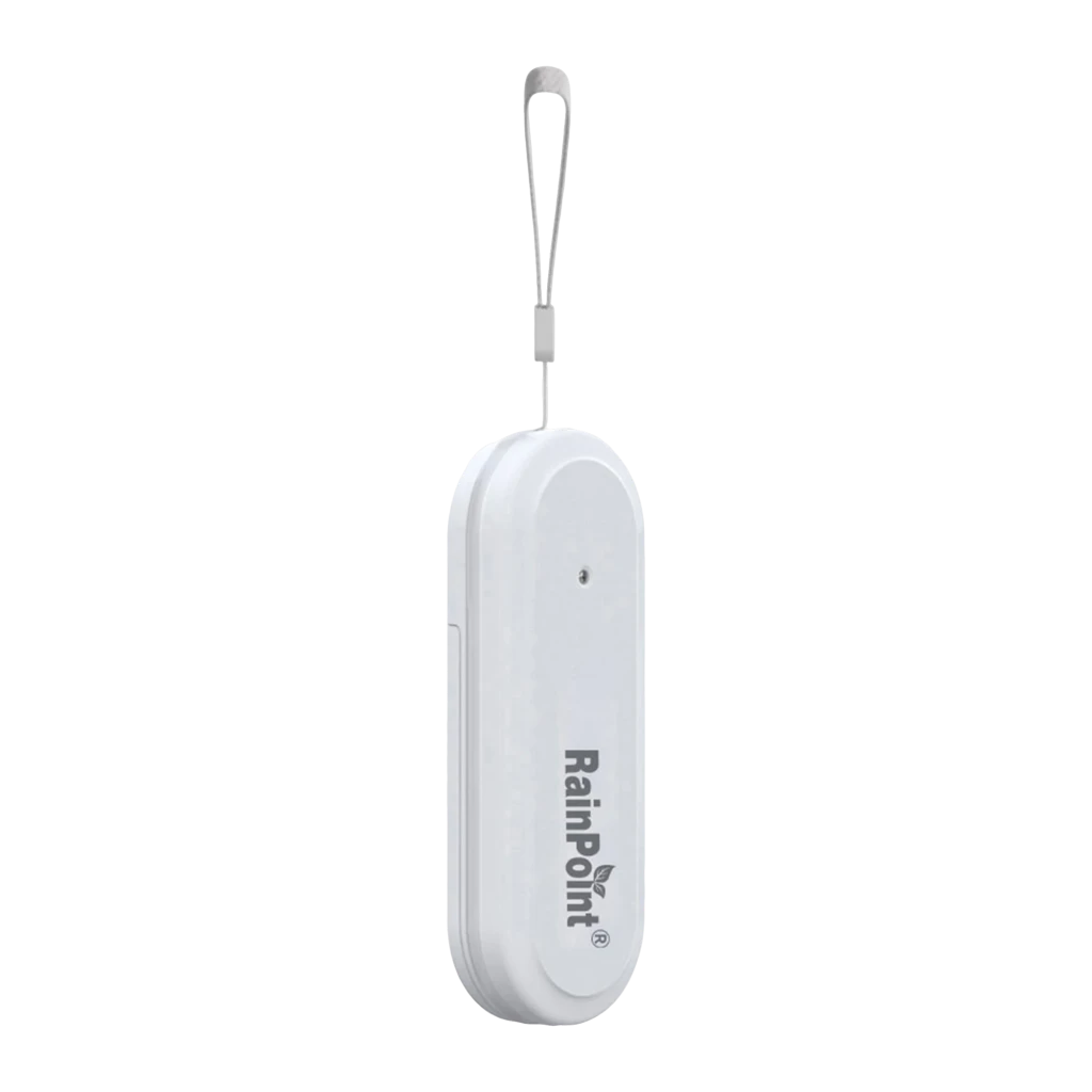 Sensor de Temperatura y Humedad RainPoint Smart+ Blanco 433 MHz 2 × AA HCS014ARF, detalle: vista frontal con cordón colgante