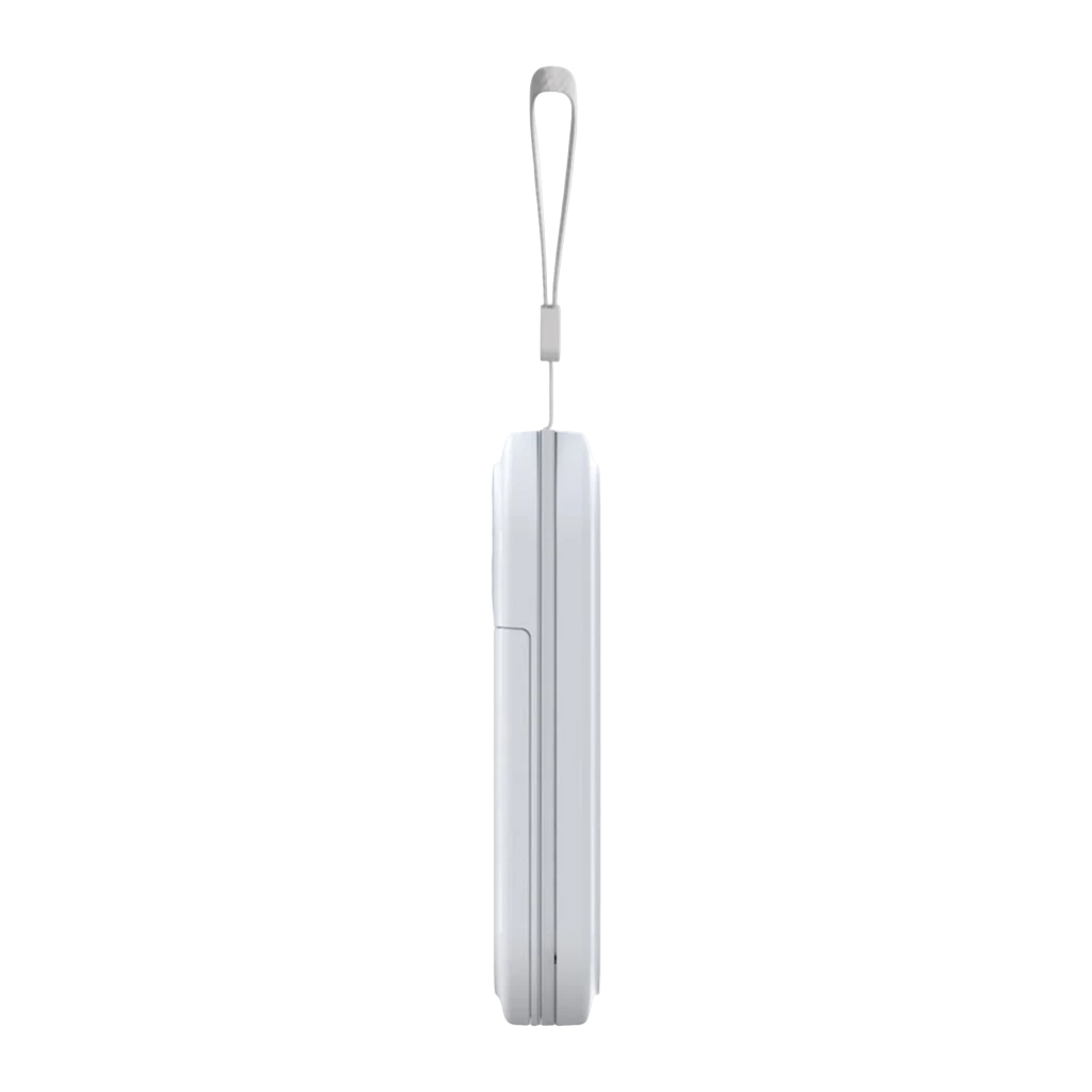 Sensor de Temperatura y Humedad RainPoint Smart+ Blanco 433 MHz 2 × AA HCS014ARF, detalle: vista lateral con cordón